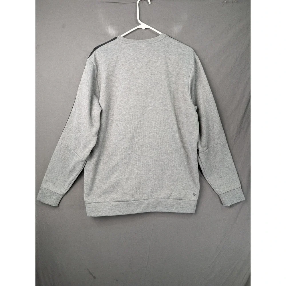 Adidas Mens 3-Stripe Crewneck Sweatshirt Gray Black Large 7545